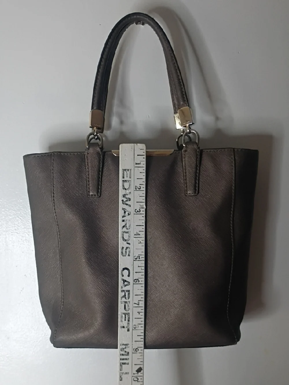 Coach Madison Saffiano Mini North South Tote Bronze Purse Bag